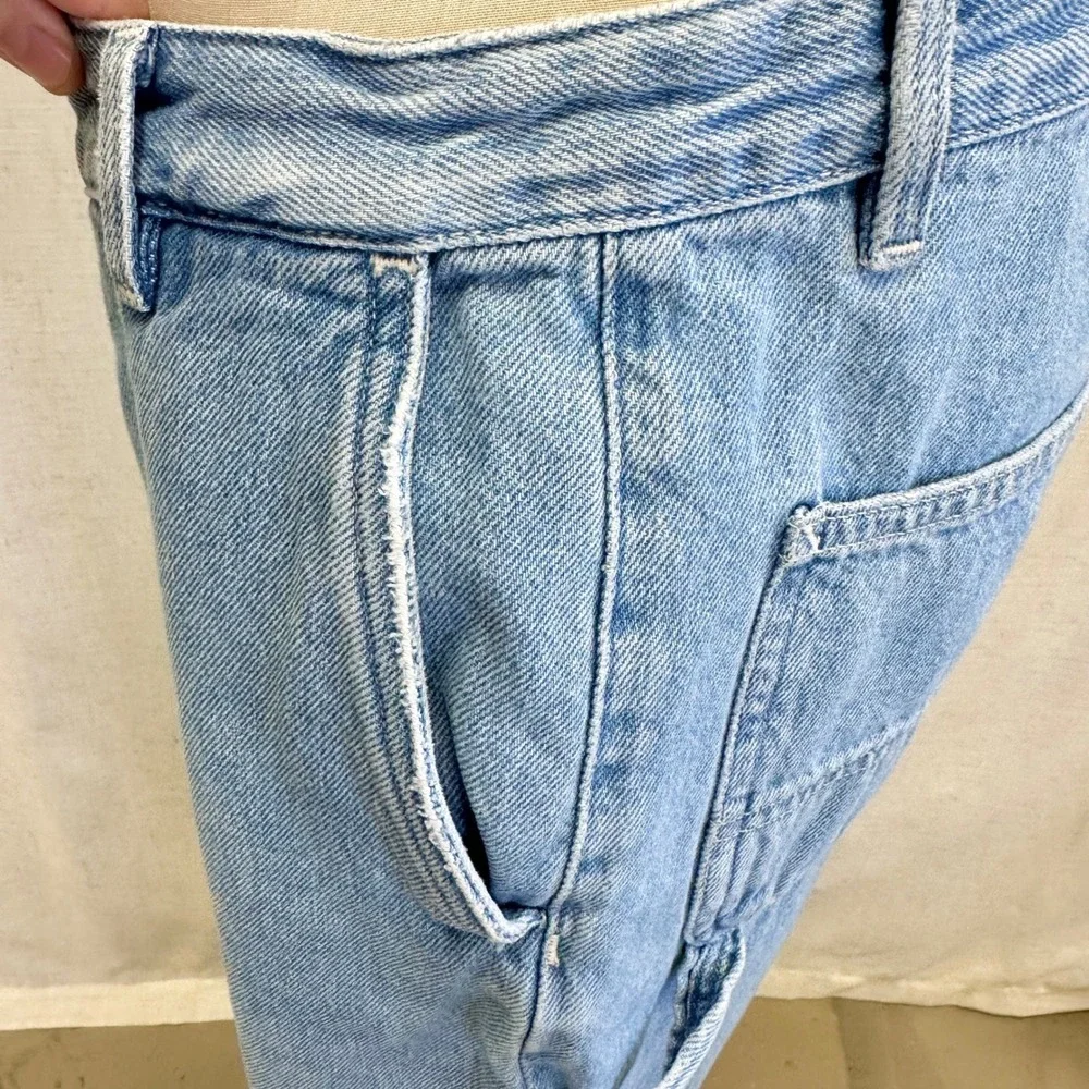 Carhartt WIP Pierce Carpenter Jeans Light Blue Wash RW Boyfriend Denim Size 28‎